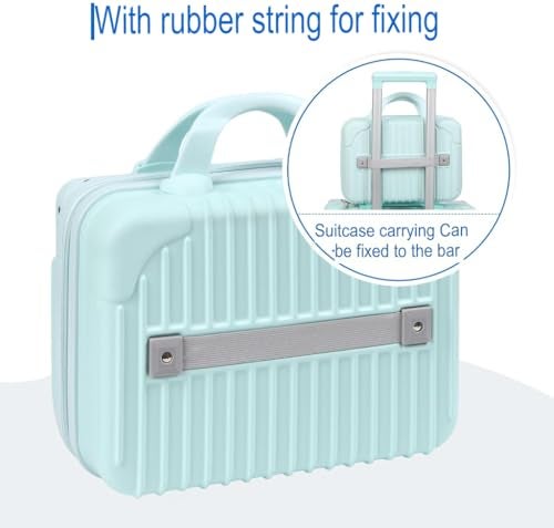 SUNBEET Mini Hard Shell Hard Travel Luggage Makeup Case Small Portable Carrying Case Suitcase Organizer Makeup Storage Box for Women (B-Sky-Blue) - Image 5