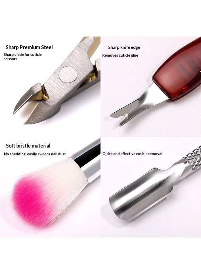 Azonee Pedicure Kit Hand Foot Manicure Care Set，Nail Files 100/180, Nail Buffer Block, Cuticle Nippers, Cuticle Pusher, Cuticle Oil Pen, Cuticle Softener,Cuticle Trimmer, Nail Lifter for Ingrown Toenails, Nail Tools, Nail Kit, Pedicure and M - Image 5