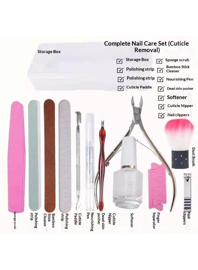 Azonee Pedicure Kit Hand Foot Manicure Care Set，Nail Files 100/180, Nail Buffer Block, Cuticle Nippers, Cuticle Pusher, Cuticle Oil Pen, Cuticle Softener,Cuticle Trimmer, Nail Lifter for Ingrown Toenails, Nail Tools, Nail Kit, Pedicure and M - Image 2