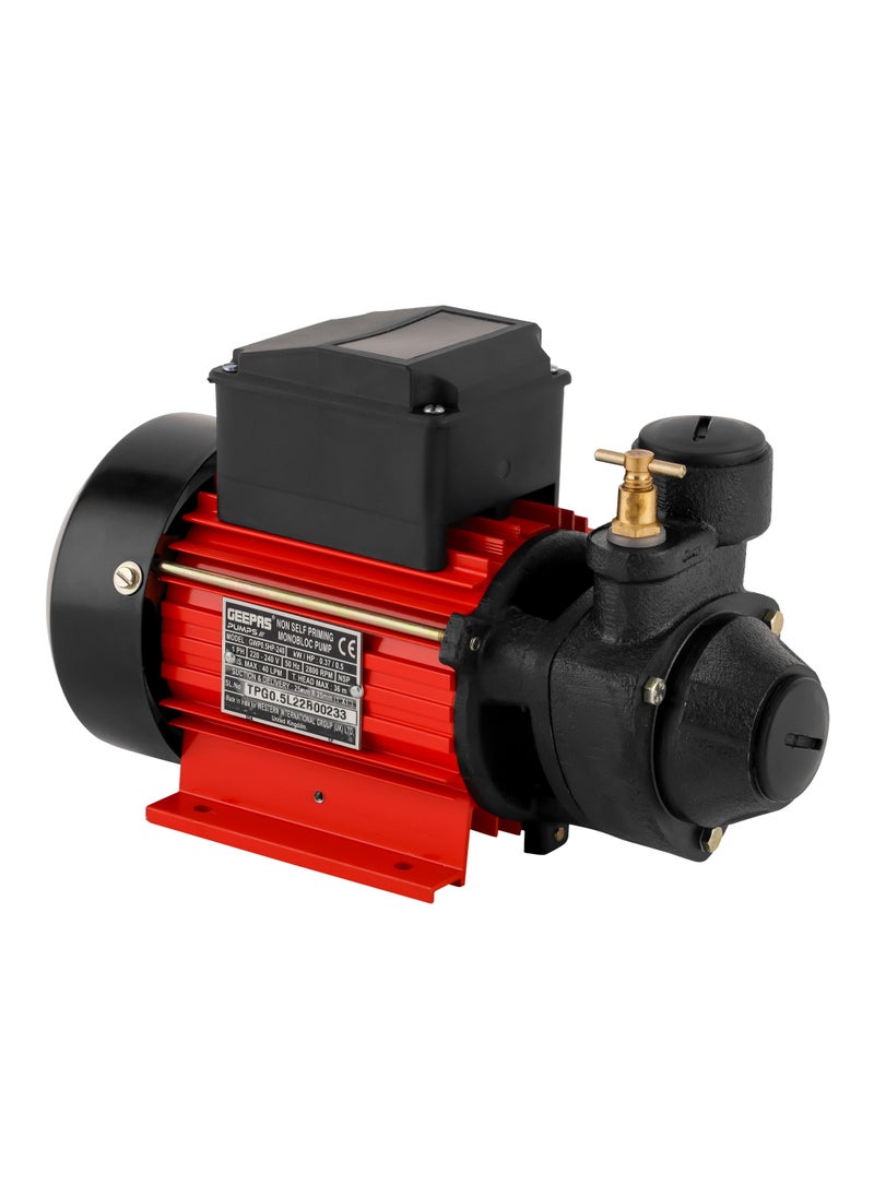GEEPAS - مضخة جيباس أحادية الكتلة بقوة 0.5 حصان - GWP0.5HP-240، هيكل عالي الجودة، شفط/توصيل 1 بوصة × 1 بوصة، الحد الأقصى للرأس - 30 مترًا، مثالية لإمدادات المياه المنزلية والري ونظام تداول المياه، إلخ - Image 1