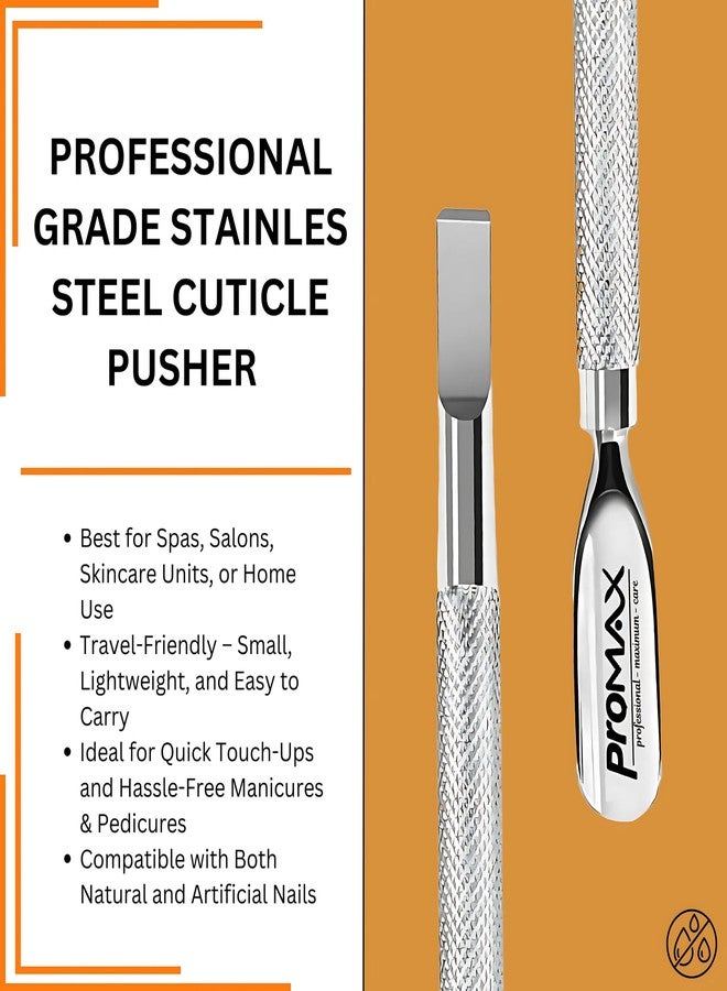 ProMax Care Double Ended Cuticle Pusher and Nail Cleaner Professional Grade Surgical Stainless Steel Dual Action Manicure and Pedicure Tool for Fingernails and Toenails Silver - Image 3
