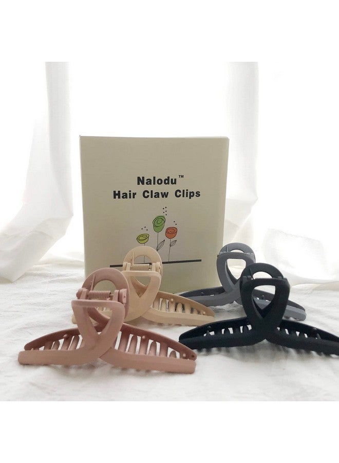 Nalodu مشابك شعر كبيرة 4.3 بوصة بدون انزلاق، مشبك فراشة مطفي كبير للشعر الرقيق والناعم والكثيف للنساء والفتيات، عبوة 4 قطع - Image 5