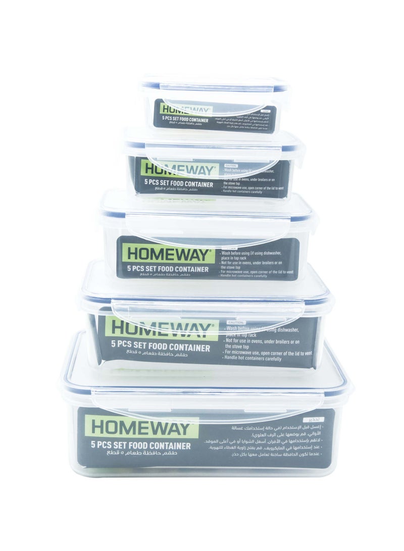 Homeway Rectangle Food Container Set – Airtight and Stackable for Freshness and Space-Saving - Image 1