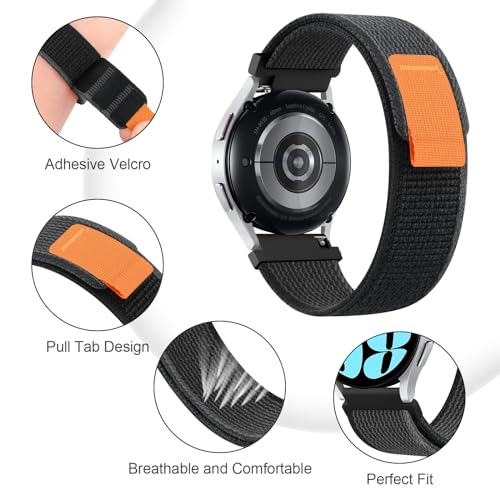 Meliya Band Compatible with Amazfit Bip 5 / Bip 6 Band Women Men Women Men, 22mm Adjustable Soft Nylon Replacement Watch Strap for Amazfit Bip 5 / Bip 6 Smart Watch (Black Ash) - Image 3