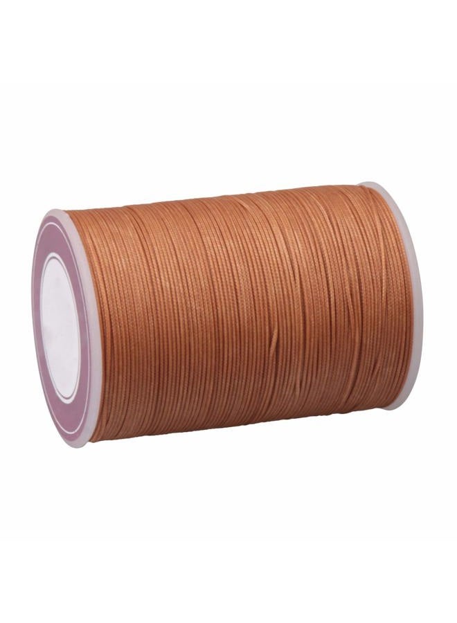 CNBTR 0.5mm 120m Polyester Waxed Line Leather Craft Sewing Wax Thread Cord (Light Brown) - Image 2