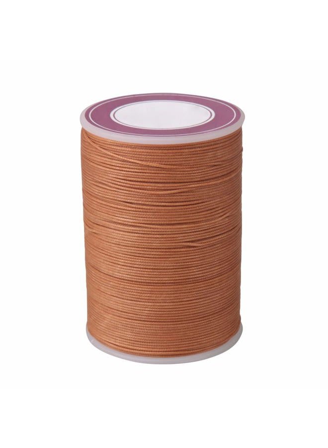 CNBTR 0.5mm 120m Polyester Waxed Line Leather Craft Sewing Wax Thread Cord (Light Brown) - Image 1