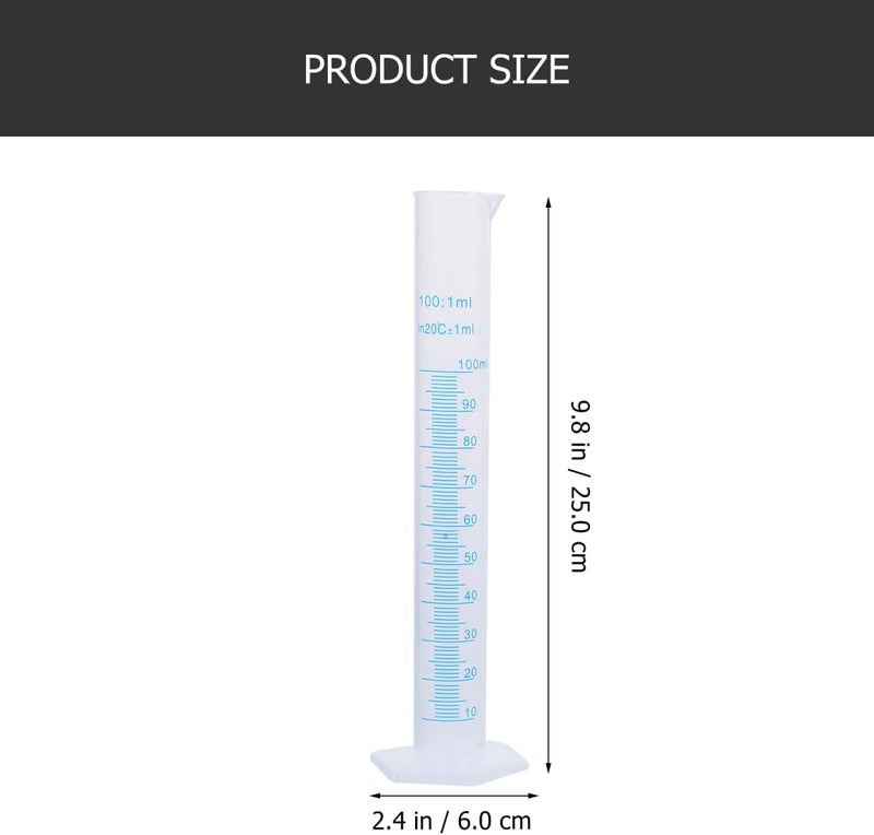 Hemobllo Plastic Measuring Cylinder Set 4 Pcs 10Ml 25Ml 50Ml 100Ml Graduated Cylinders with Stable Pentagonal Base for Accurate Liquid Measurement in Laboratory and Classroom - Image 3