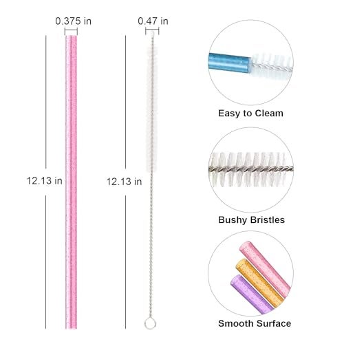 Beonsky Replacement Straw Compatible with Stanley 40 oz 30 oz Cup Tumbler, 6 Pack Reusable Straw with Cleaning Brush, Plastic, Color, Dishwasher Safe - Image 2