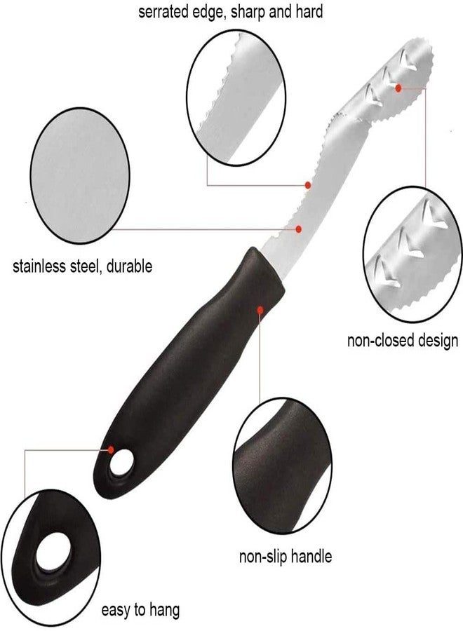 FIOTOK Jalapeno Corer Tool with Serrated Slice and Rubber Handle Easily Seed Remover or Slice off Vegetables tops for Efficient Cooking and Grilling - Image 2