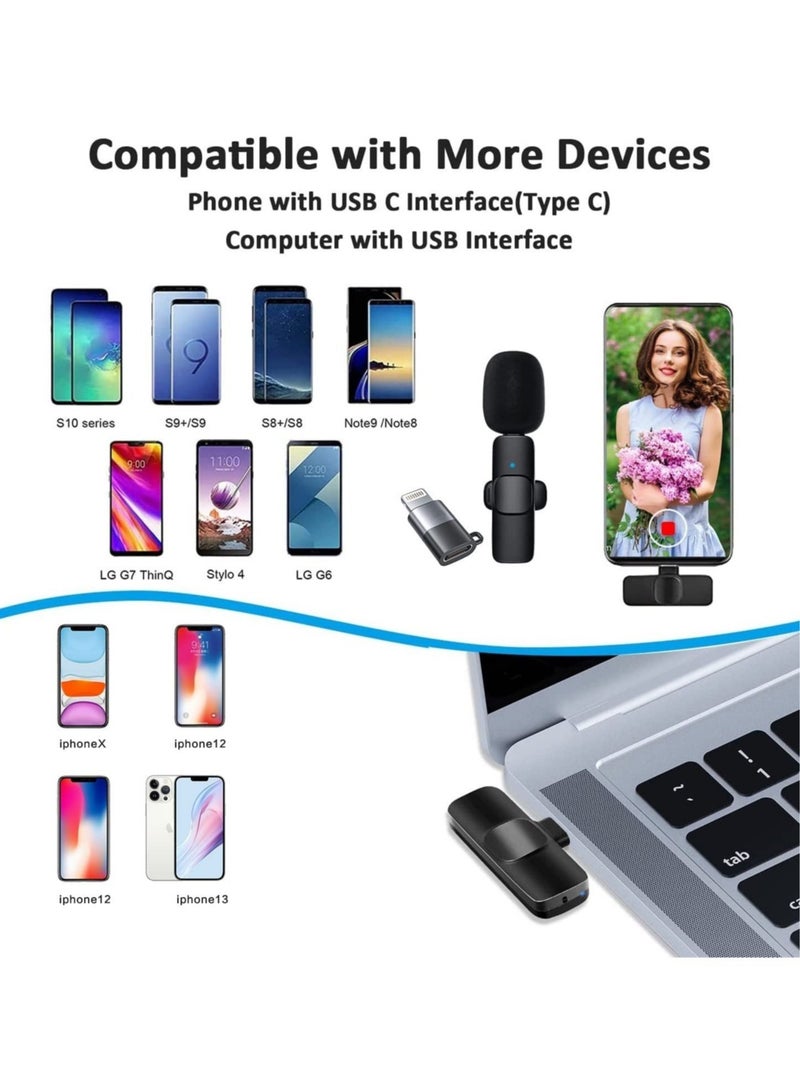 ELTRAZONE Upgrade Wireless Lavalier Microphone - Professional Wireless Microphone for Android & iPhone - Auto Noise Reduction Microphone for YouTube/Live Stream, Plug-Play Lapel Microphone with Clip-Black - Image 4