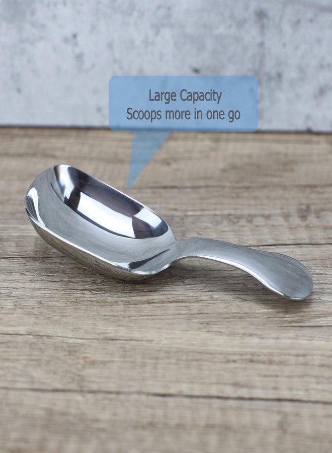 EIKS 2 Pack Short Handle Scoop Stainless Steel Spoon for Coffee Bean Tea Sugar Salt Condiments Flour Ice Cream, 5.2" Long Fit in Jar - Image 4