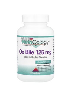 Nutricology Nutricology, Ox Bile, 125 mg, 180 Vegicaps  - Image 1