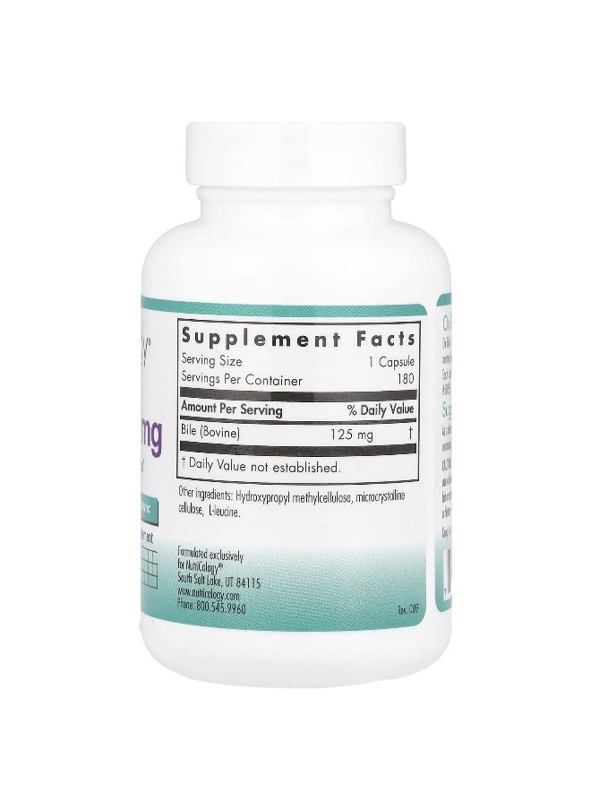 Nutricology Nutricology, Ox Bile, 125 mg, 180 Vegicaps  - Image 2