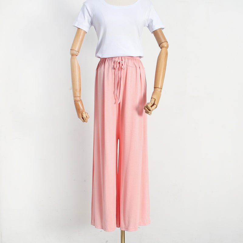 Japanese Plus-Size Casual Loose High-Waist Pants Sapphire Blue  - Image 2