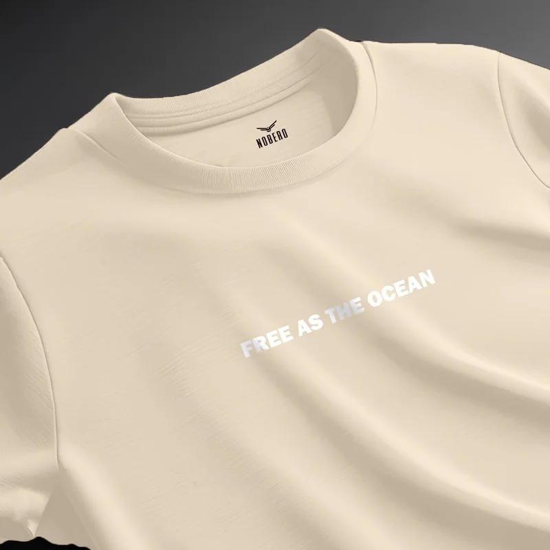 نوبيرو تيشيرت رجالي كريمي قطن أوفر سايز من نوبرو