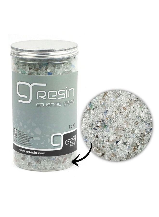 Graffiti Resin - Terrazzo Grade Soft Glass Mixed Colors 1.5 Kg Decorative Aggregate Stones for Countertops - Image 1