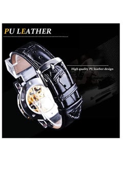 Generic Luxury Automatic Mechanical Watches for Men, Retro Skeleton Design with Diamond and Floral Carvings, Classic Roman Numerals, Elegant Cutout Rhinestones  - Image 2
