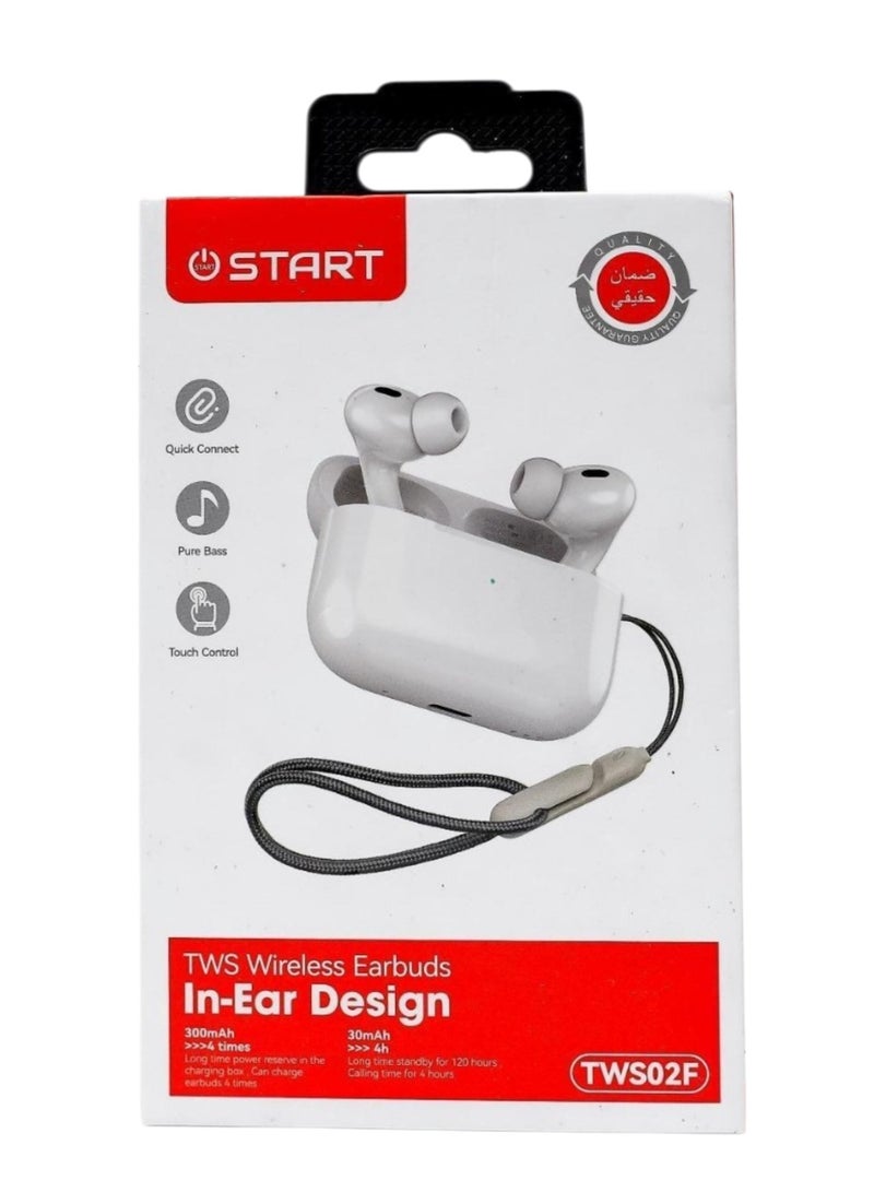 Starte START Buds Pro 2 in-ear headphones, model TWS02F, Bluetooth, supports wireless charging, and features noise cancellation, HiFi stereo sound, fast charging, with a wireless charging case, suitable for sports, calls, and travel. Local warranty - Image 1