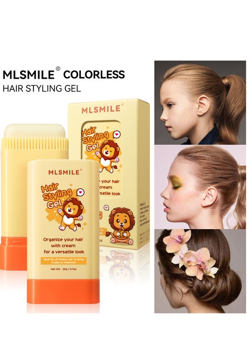 Hair Styling Gel, Kids Broken Hair Finishing Stick Gel，Hair Gel for Toddlers， Kids Light Smell Hair Style Product， Mild Ingredients Designed for Children's Hair, Hair Stick