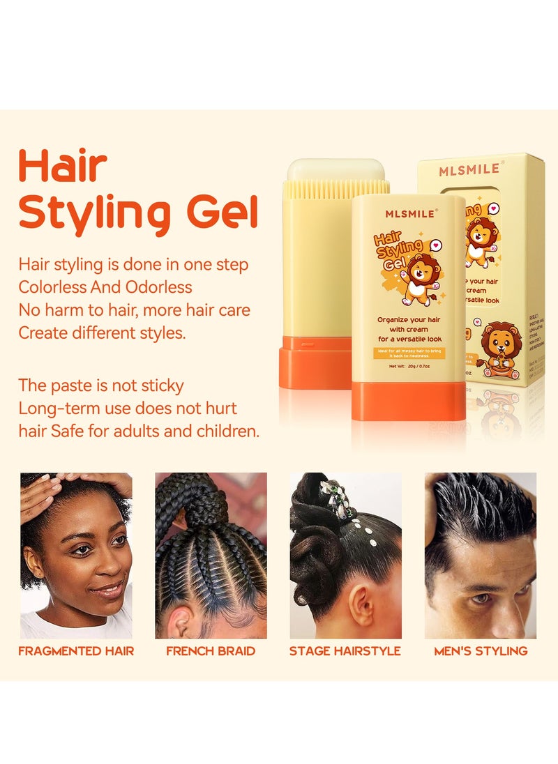 Hair Styling Gel, Kids Broken Hair Finishing Stick Gel，Hair Gel for Toddlers， Kids Light Smell Hair Style Product， Mild Ingredients Designed for Children's Hair, Hair Stick