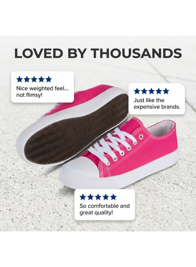 hello basics Sneakers for Women Fashion Sneakers Tennis Shoes Women Sneakers Tenis para Mujeres Womens Canvas Sneakers Women's Sneakers, Pink, 12 - Image 5