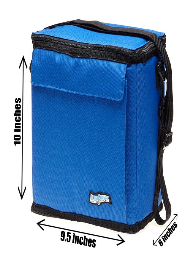 FlexiFreeze Refreezable Can Cooler Lunch Box, Collapsible with Built-in Ice (12 Can Royal Blue) - Image 2