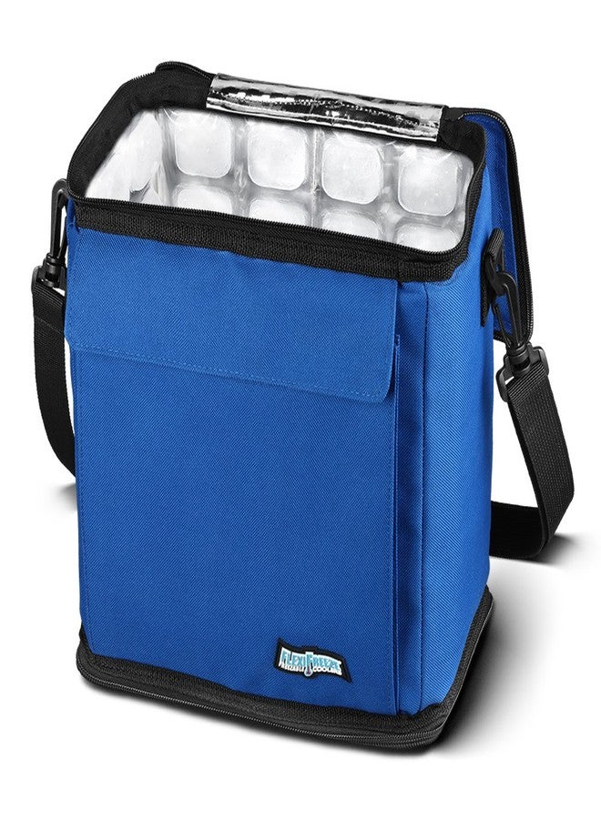 FlexiFreeze Refreezable Can Cooler Lunch Box, Collapsible with Built-in Ice (12 Can Royal Blue) - Image 1