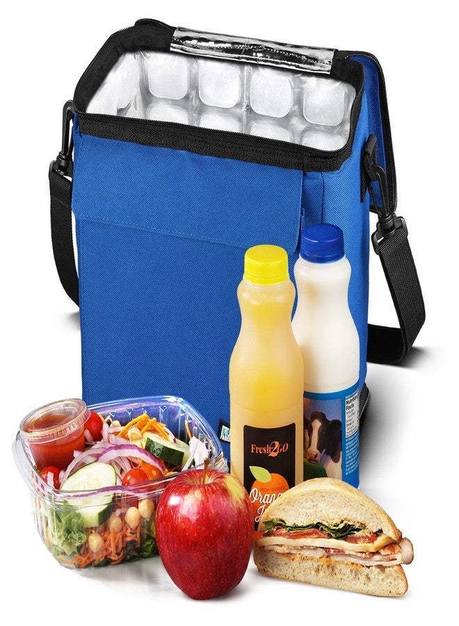FlexiFreeze Refreezable Can Cooler Lunch Box, Collapsible with Built-in Ice (12 Can Royal Blue) - Image 5