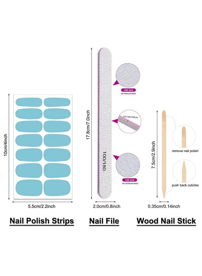 DANNEASY 16 Sheets Nail Polish Strips Solid Color Full Nail Wraps Self Adhesive Nail Polish Stickers Gel Nail Strips For Women Nail Art With 1Pc Nail File Cuticle Stick (Fresh Color) - Image 3