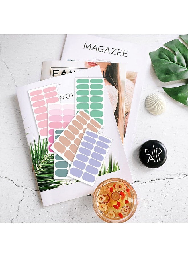 DANNEASY 16 Sheets Nail Polish Strips Solid Color Full Nail Wraps Self Adhesive Nail Polish Stickers Gel Nail Strips For Women Nail Art With 1Pc Nail File Cuticle Stick (Fresh Color) - Image 4