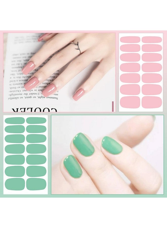 DANNEASY 16 Sheets Nail Polish Strips Solid Color Full Nail Wraps Self Adhesive Nail Polish Stickers Gel Nail Strips For Women Nail Art With 1Pc Nail File Cuticle Stick (Fresh Color) - Image 5