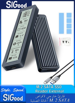 علبةأقراصالحالةالصلبةإم.٢ساتا،بمنفذ٣٫٢بسرعة٥جيجابتفيالثانيةمعشاشةLCDللتنبيهالصحي،مزودةبمشتتحراريمنالألمنيوم،تدعممقاسات٤٢/٦٠/٨٠ملم،علبةخارجيةلأقراصإم.٢ساتافقط(غيرمتوافقةمعNVMe)