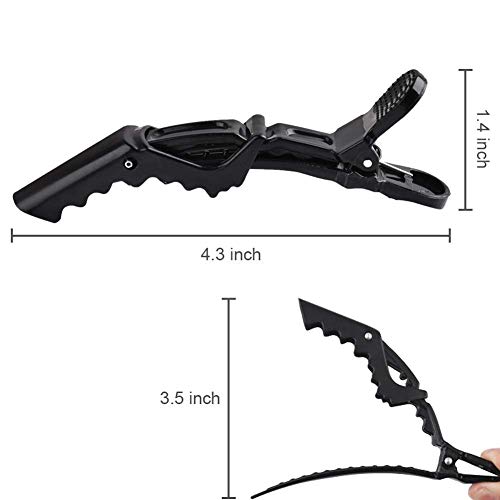 Authentic Store Professional Hair Styling Plastic Clips Sectioning Crocodile Hair Clips Duckbill Clips Section Clips, Non-Slip Hairdresser for Thick Hair Large Hairpin for Women, Black, Pack of 1 - Image 2