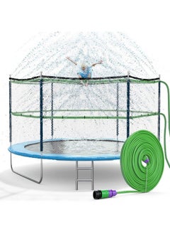 Jasonwell Trampoline Sprinkler Kids Outdside: Trampoline Accessories Waterpark Fun Summer Outdoor Water Games Toys Sprinklers Backyard Water Park For Kids Boys Girls (Light Green 39Ft)  - Image 2