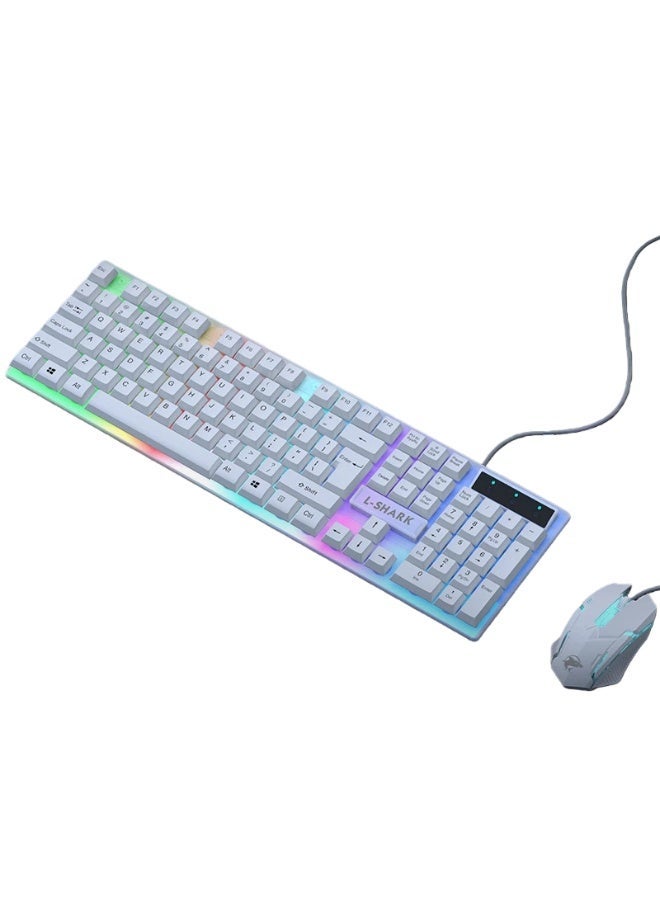 Wired luminous wired keyboard and mouse set gaming desktop computer accessories - Image 1
