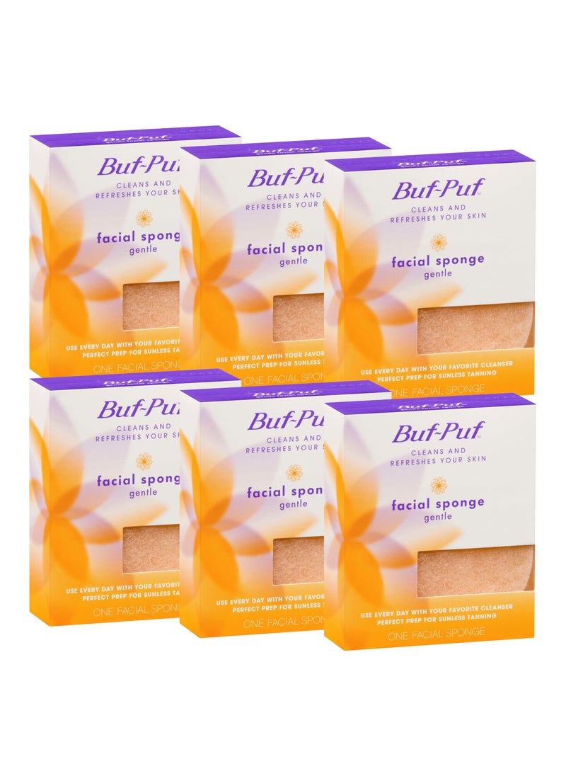 Buf-Puf Buf-Puf Reusable All-Purpose Facial Sponge, Gentle (Pack of 6) 