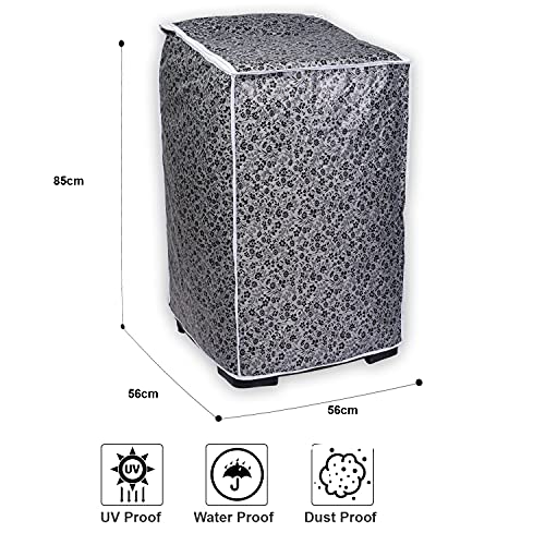 Classic® Top Load Washing Machine Cover Suitable for Godrej 6 Kg, 6.5 Kg, 7 Kg, 7.5 Kg (57cmsX56cmsX86cms, Black & Grey, Medium) - Image 4