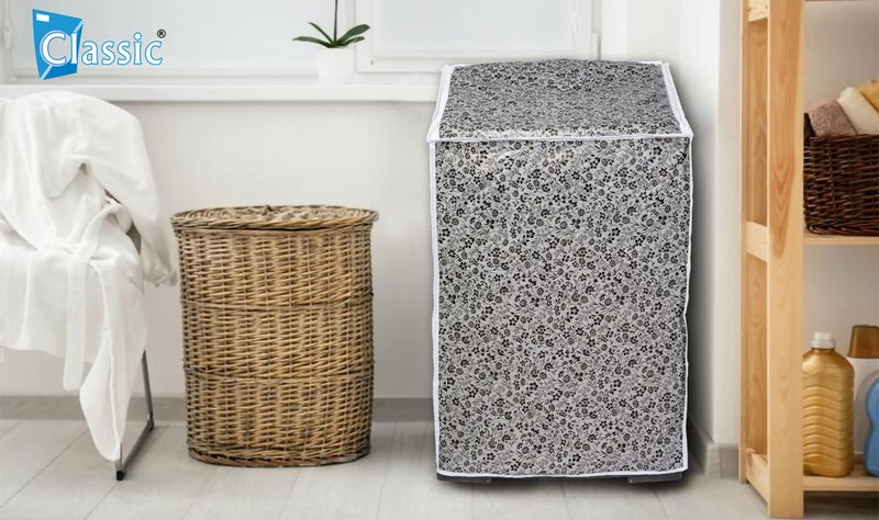 Classic® Top Load Washing Machine Cover Suitable for Godrej 6 Kg, 6.5 Kg, 7 Kg, 7.5 Kg (57cmsX56cmsX86cms, Black & Grey, Medium) - Image 3