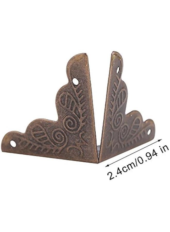 12pcs Vintage Metal Three Sides Corner Decorative Protectors Iron Cover Guard with Screws for Jewelry Gift Box Picture Frame(Bronze) - Image 2