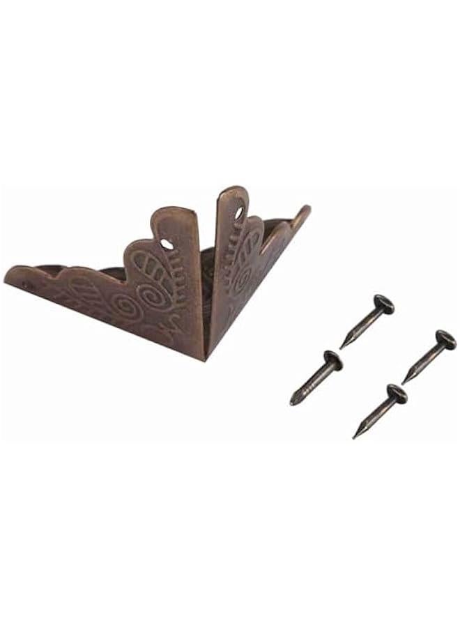 12pcs Vintage Metal Three Sides Corner Decorative Protectors Iron Cover Guard with Screws for Jewelry Gift Box Picture Frame(Bronze) - Image 4