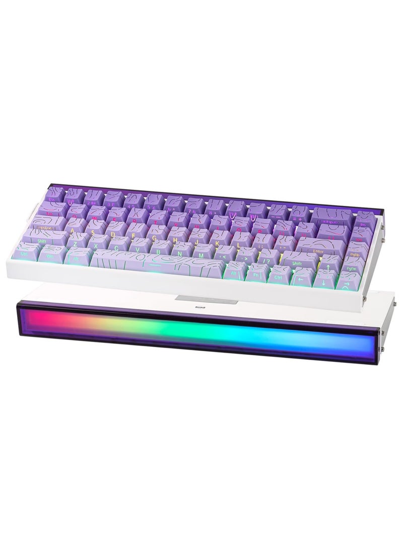 أولا لوحة مفاتيح الألعاب السلكية AULA Hero68 HE، بتقنية المفاتيح المغناطيسية، تشغيل قابل للتعديل حتى 0.01 مم، مفاتيح تأثير هول سريعة، معدل استقصاء 8 كيلوهرتز، تخميد صوتي من 5 طبقات، إضاءة RGB فردية، تخطيط مدمج 65% (أرجواني) - Image 1