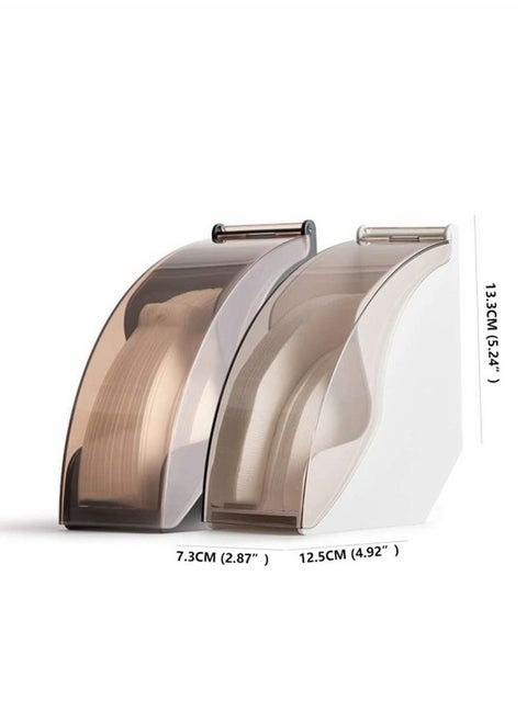 Coffee Filter Storage Box Acrylic Filter Paper Holder, V60 Filter Paper Fan Filter Paper Dust Box, Suitable Filter Paper Storage Container Stand for Coffee Shop Home Use, White