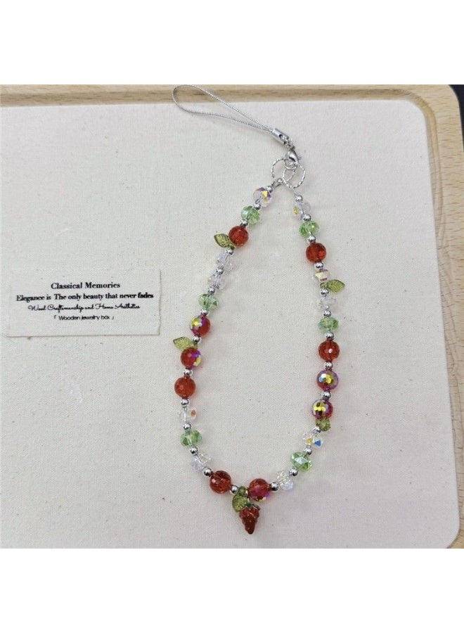 NIBEMINENT Phone Charm/ Chain Strap for Women Girls, Brown Bow Tie Flower Cell Phone Case Lanyard Wrist Strap