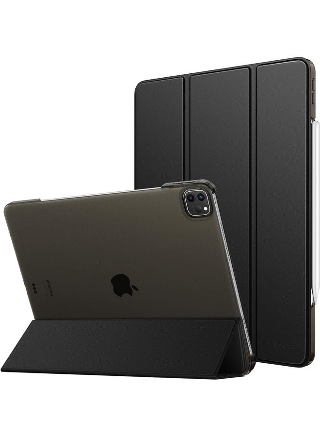 إلترازون Sleek Black Hard PC Case for iPad Air 13-Inch M2 (2024) & iPad Pro 12.9-Inch (6th/5th Gen) – Translucent Frosted Design with Touch ID & Pencil Compatibility - Image 1