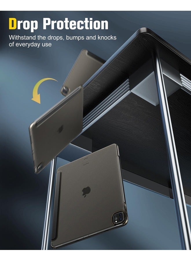 إلترازون Sleek Black Hard PC Case for iPad Air 13-Inch M2 (2024) & iPad Pro 12.9-Inch (6th/5th Gen) – Translucent Frosted Design with Touch ID & Pencil Compatibility - Image 5