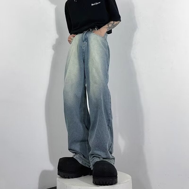 American Style Fashion Brand Flip Jeans Boys 2024 Summer Fashion Niche Design Sense Loose Casual Straight Pants - Image 3