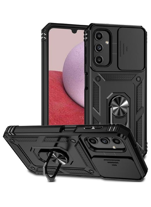 Samsung Galaxy A15 Case, Slide Camera Cover, Built in 360° Rotate Ring Kickstand, Shockproof Drop Proof Protection, Heavy Duty Shockproof Protective Case for Galaxy A15 5G 2024, Black