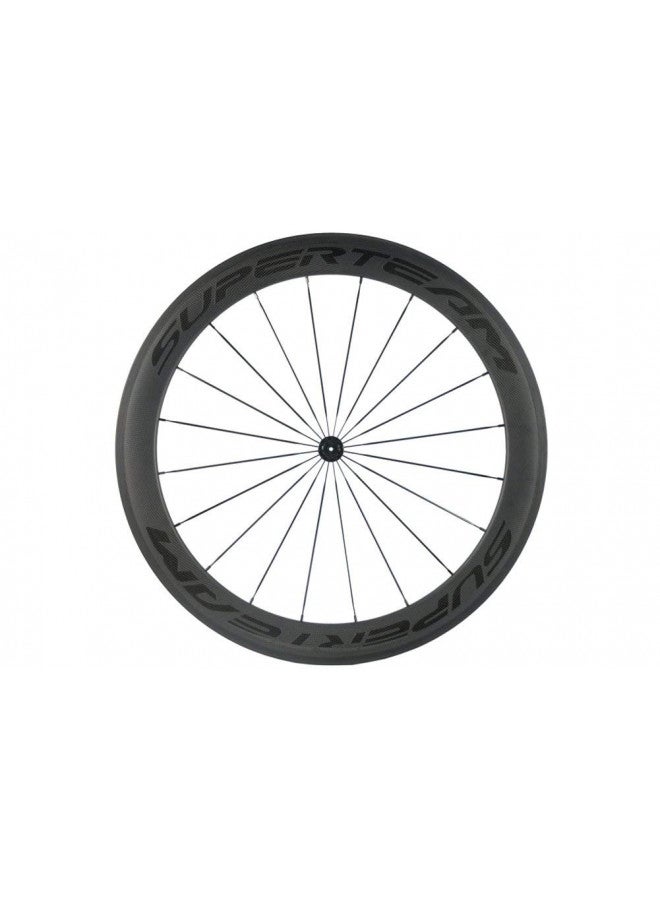 SUPERTEAM Superteam 700c Carbon Bicycle Wheel Front 60mm Rear 88mm Clincher Wheelset with Transparent Decal - Image 3