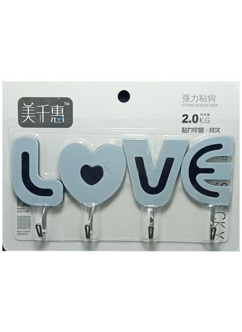ماركة غير محددة شماعة شكل love تحتوى على ٤ هوك قطعتين  - Image 4