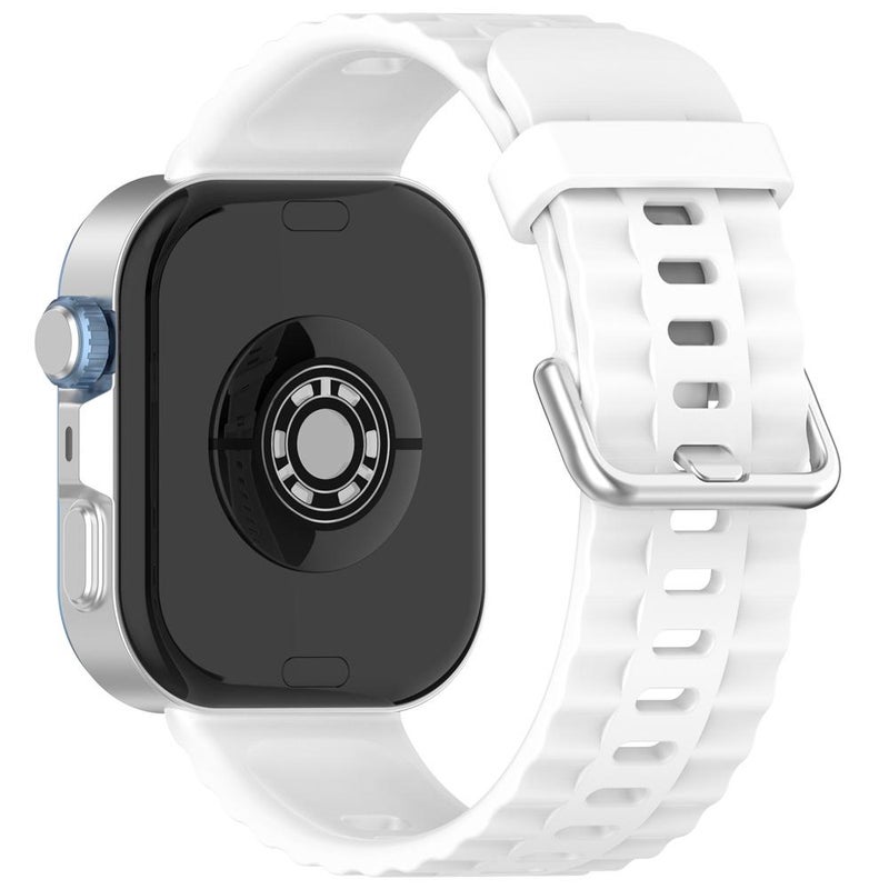 erorex For Huawei Watch Fit4 Pro / Fit4 / Fit3 Silver Buckle Solid Color Silicone Watch Band(White) - Image 1